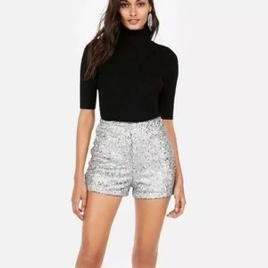 EXPRESS Sequin High Waisted Shorts